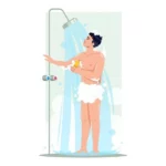 a man taking cold shower