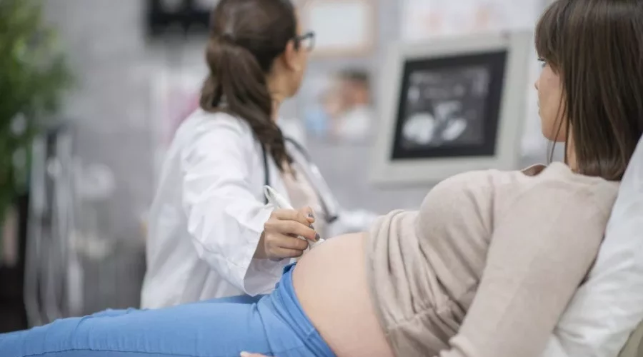 A doctor checking a Pregnant lady