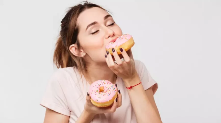 A girl eating food