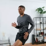 A man doing a workout at home